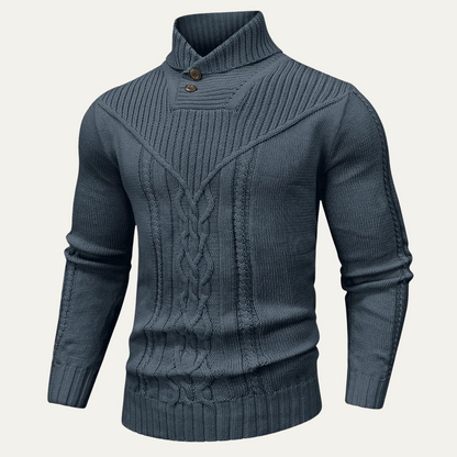 Classic Men's Cable Knit Crew Neck Winter Sweater