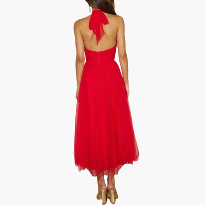 Chic Halter Neck Evening Gown