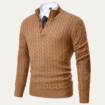 Classic Men's Crew Neck Cable Sweater