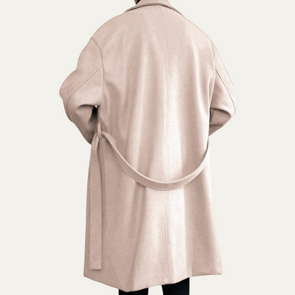 Classic Men's Camel Overcoat with Adjustable Belt