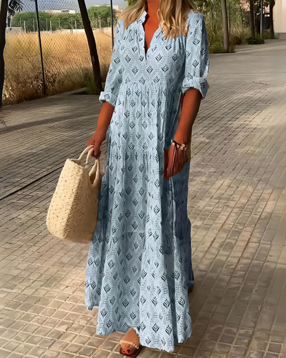 Retro Floral Maxi Summer Dress