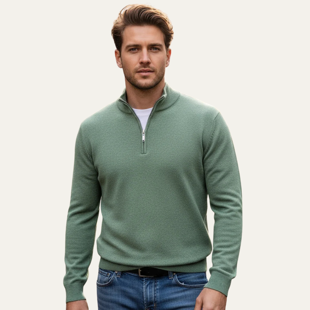 Cozy Men's Cotton Crew Neck Pullover Sweater