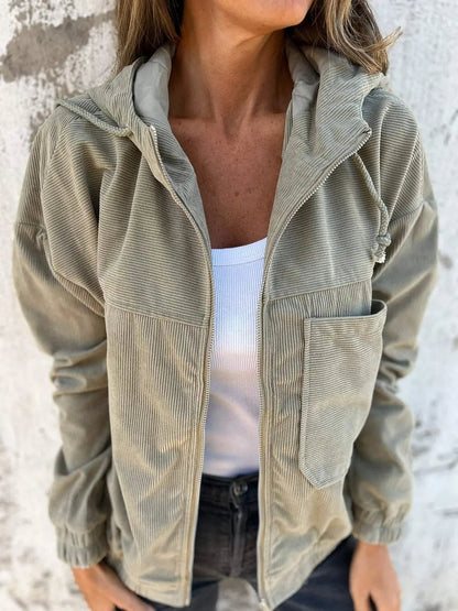 Relaxed Fit Hooded Cotton Jacket