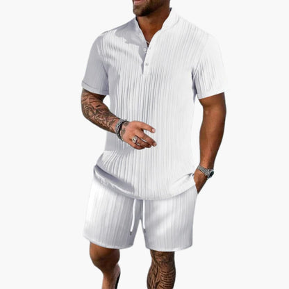 Men's Breathable Polo Shirt and Shorts Combo
