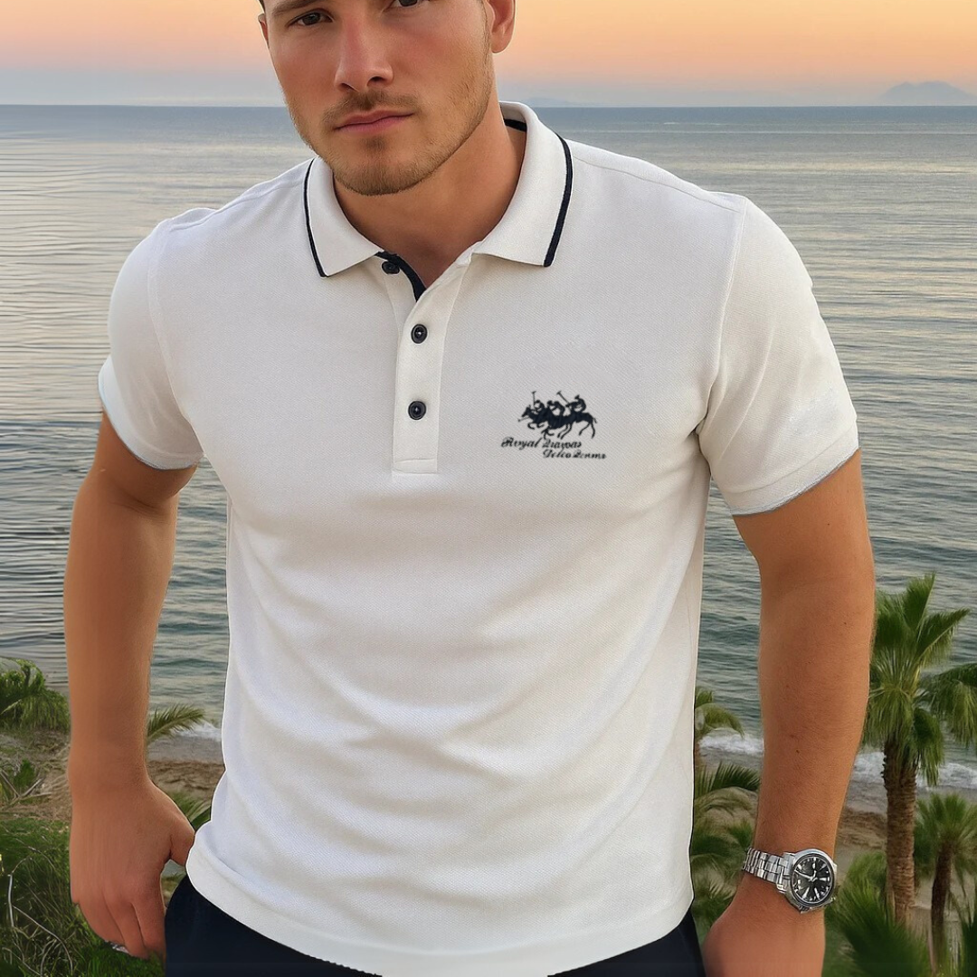 Classic Casual Polo Shirt with Contrast Trim