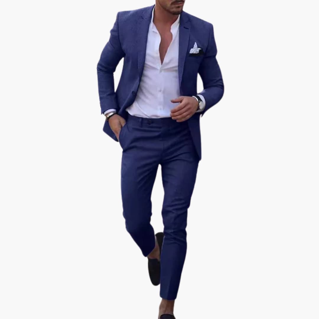 Slim Fit Mens Wool Blazer Suit - Olytrend
