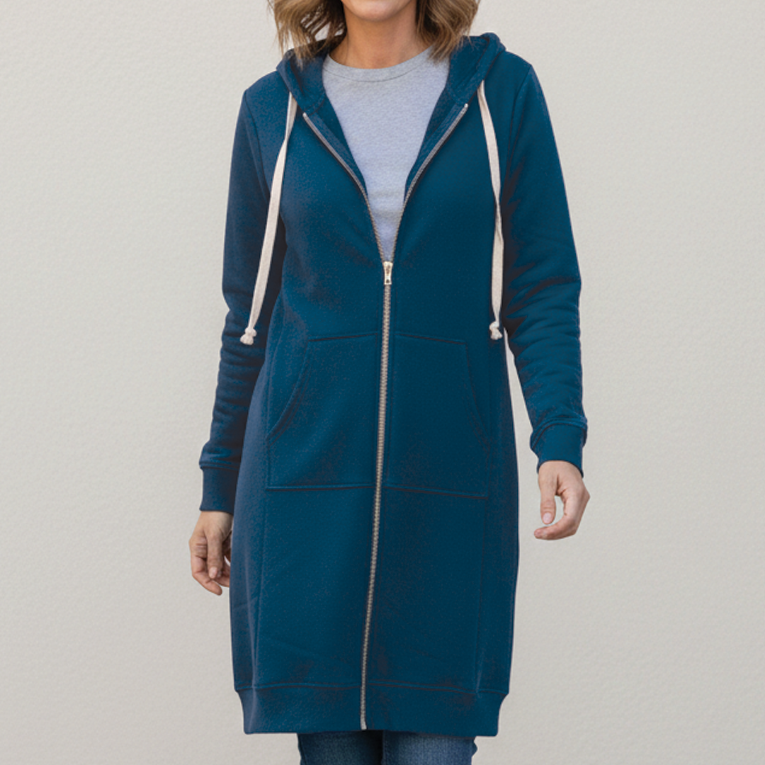 Women's Oversized Zip Up Hooded Jacket