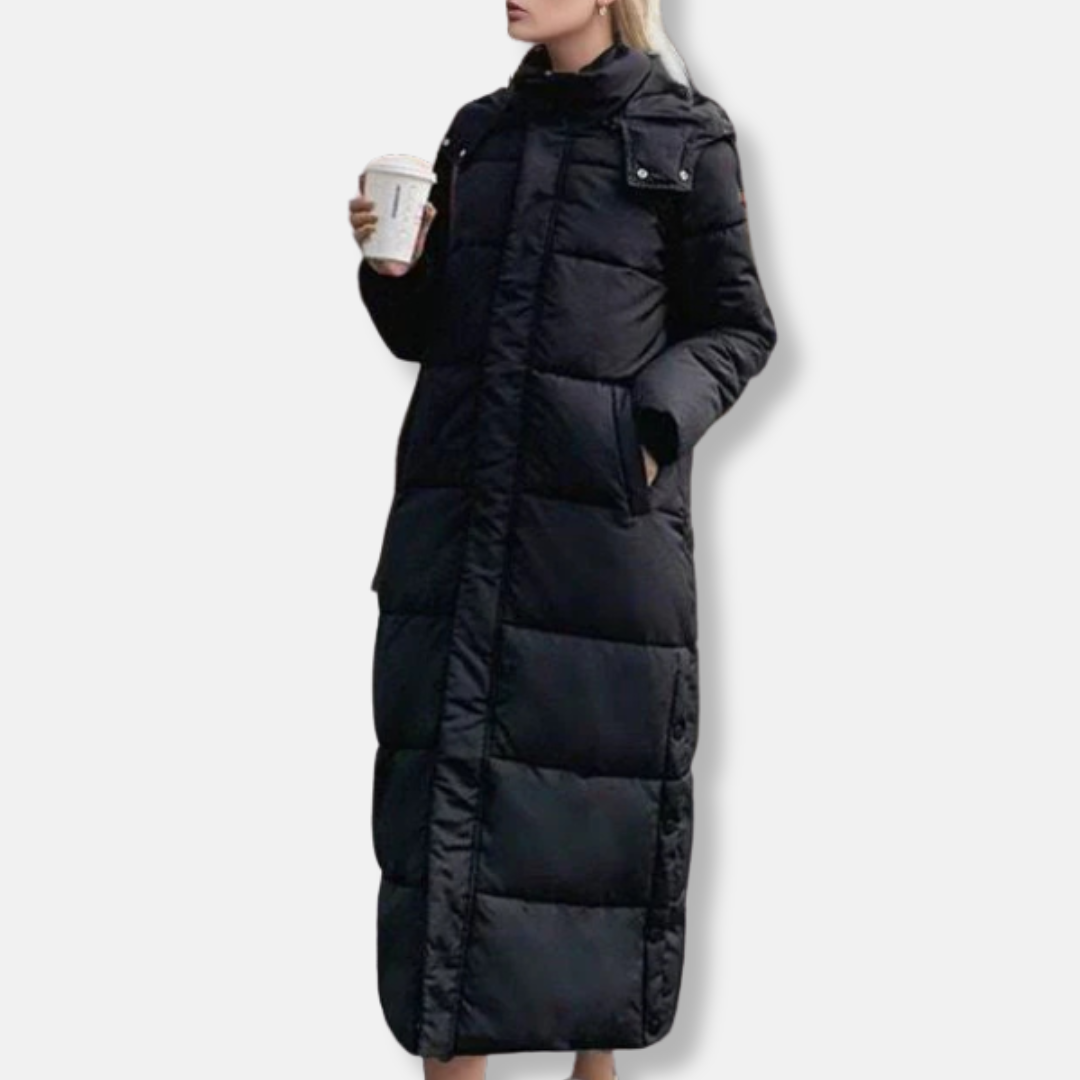 Warm Women's Parka Coat Full Length Hooded Jacket