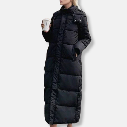 Warm Women's Parka Coat Full Length Hooded Jacket