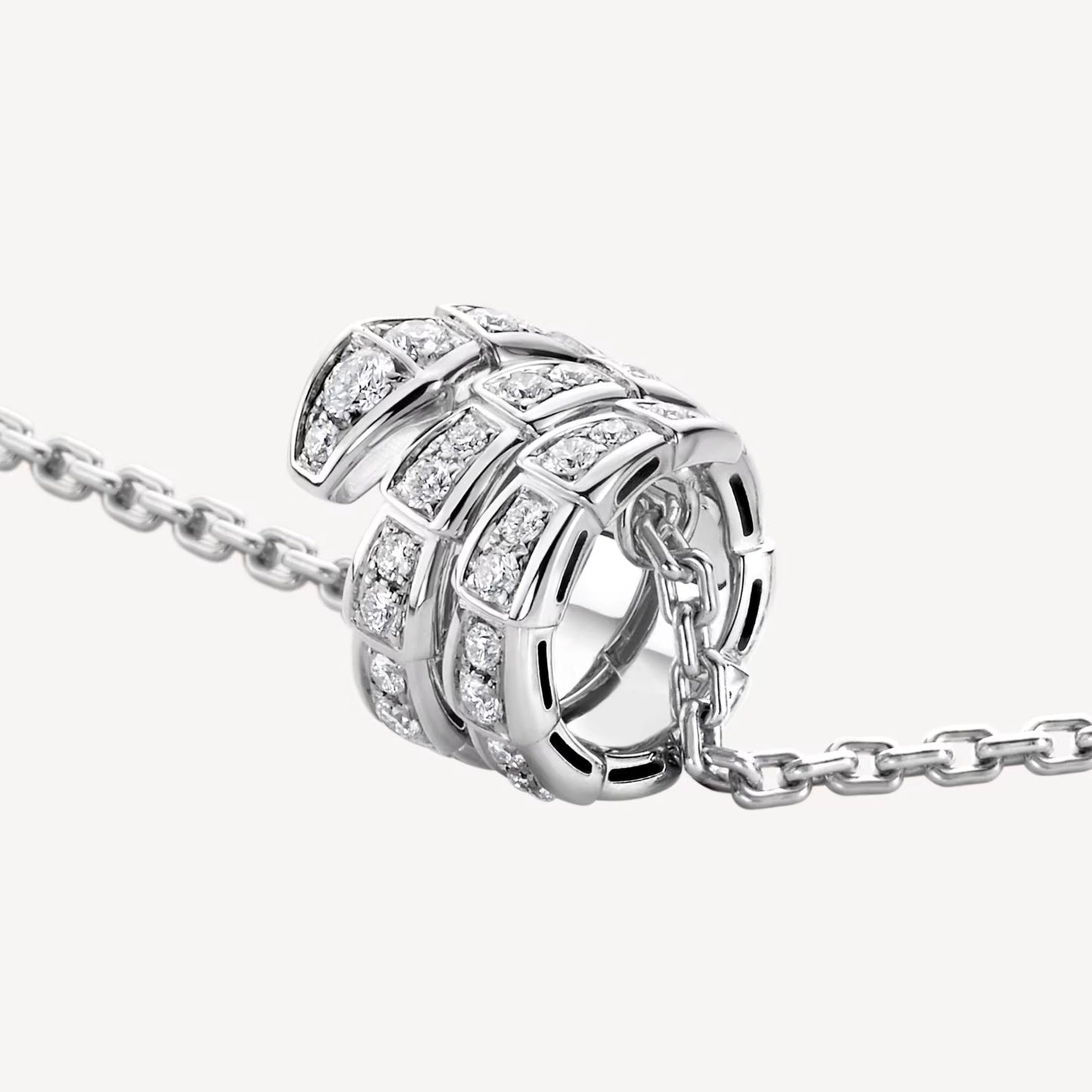 Luxury Silver White Gold Plated Pave Necklace