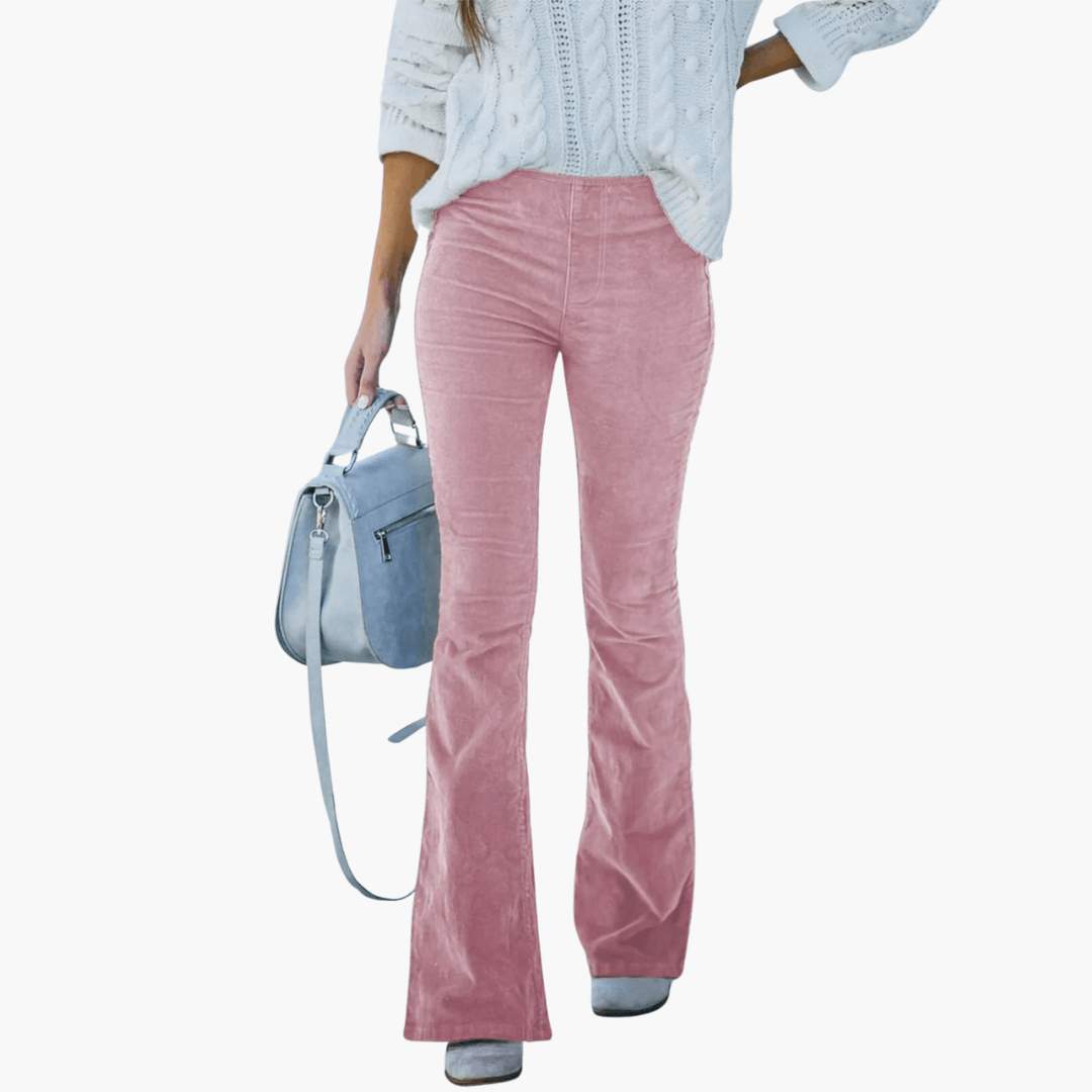 Classic High Waisted Wide Leg Corduroy Pants