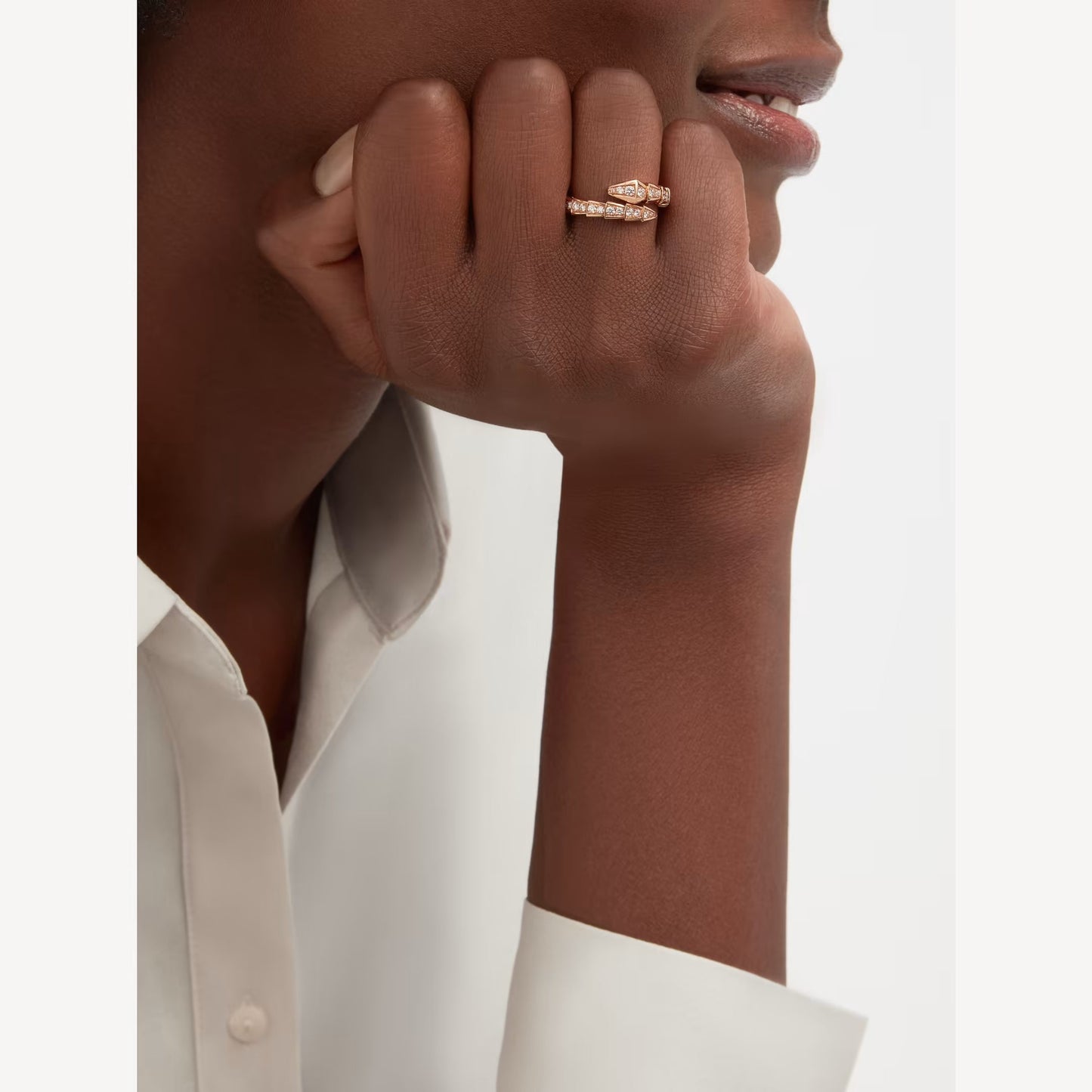 Luxury Rose Gold Ring with CZ Stone Details