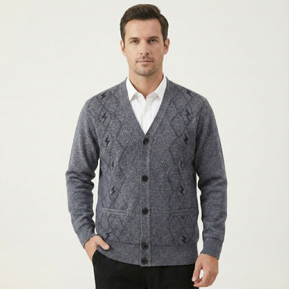 Classic Men's V Neck Sweater with Pockets