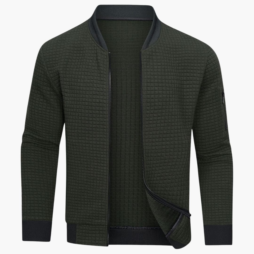 Men's Zip Up Ribbed Sweater