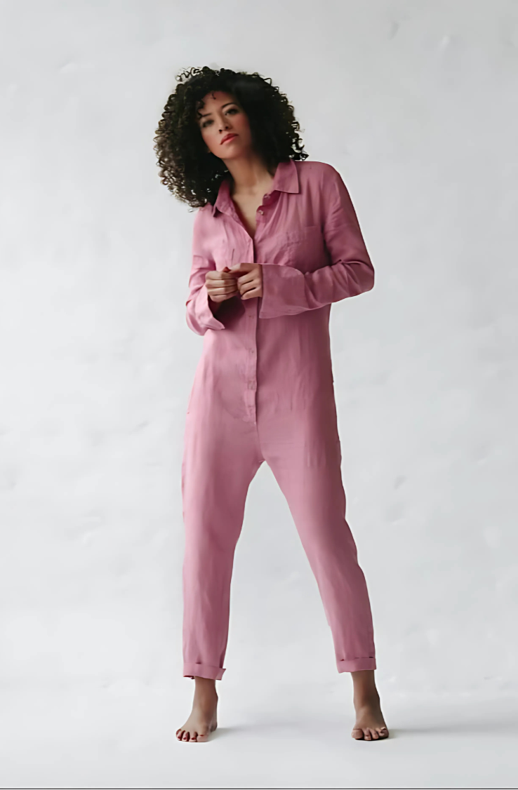 Comfortable Linen Blend Jumpsuit for Women