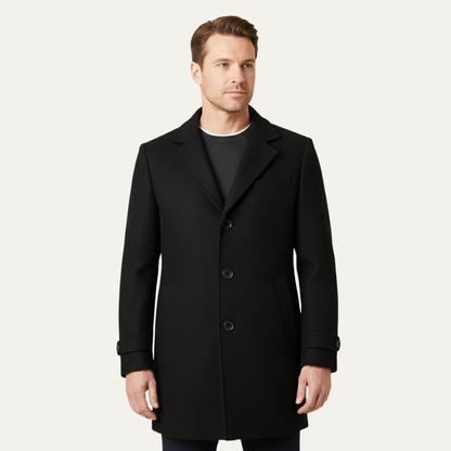 Classic Men's Double Breasted Wool Long Coat