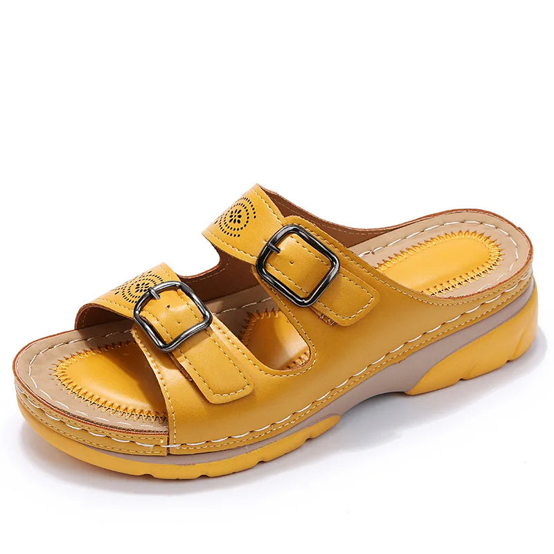 Stylish Wedge Heel Sandals with Double Strap