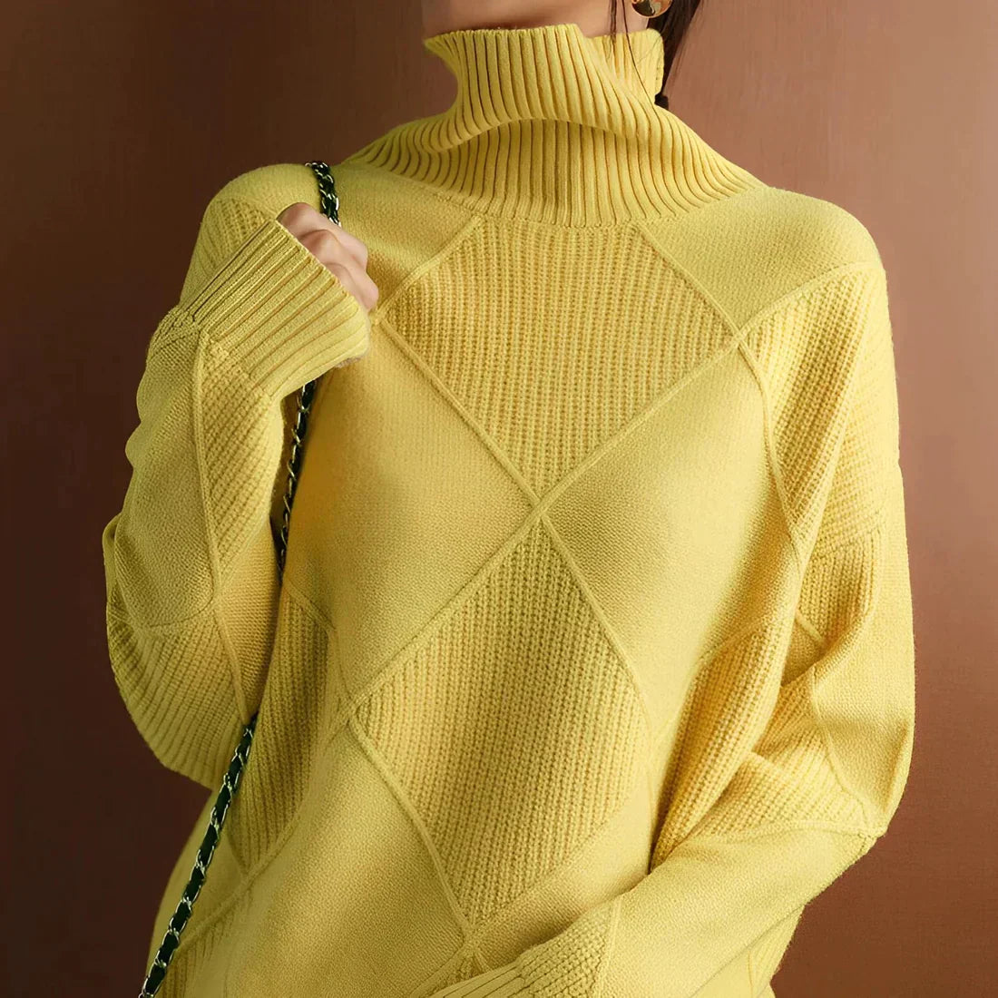 Cozy Oversized Women's High Neck Sweater