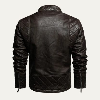 Slim Fit Classic Men's Leather Biker Jacket