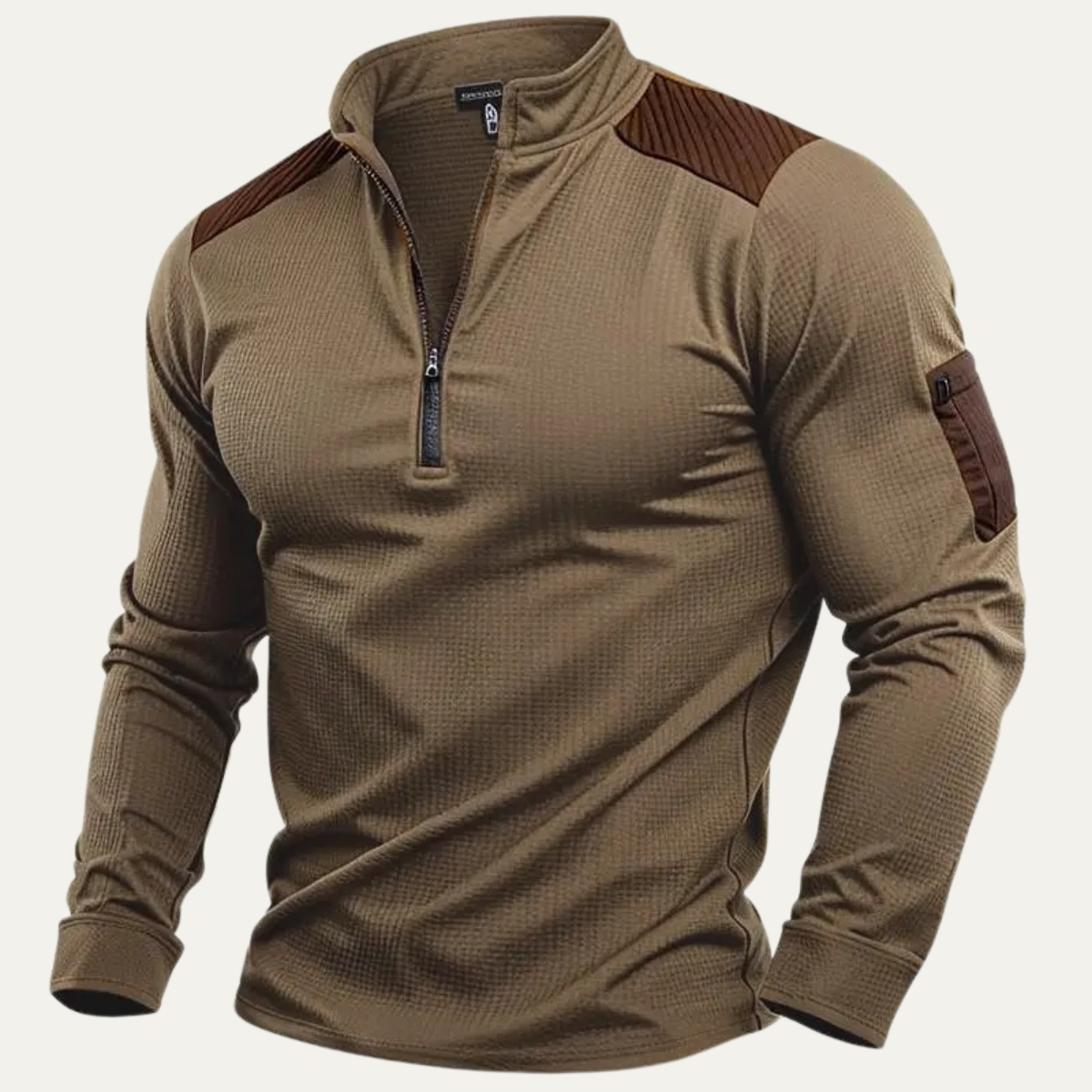 Relaxed Fit Men's Zip Neck Casual Sweater
