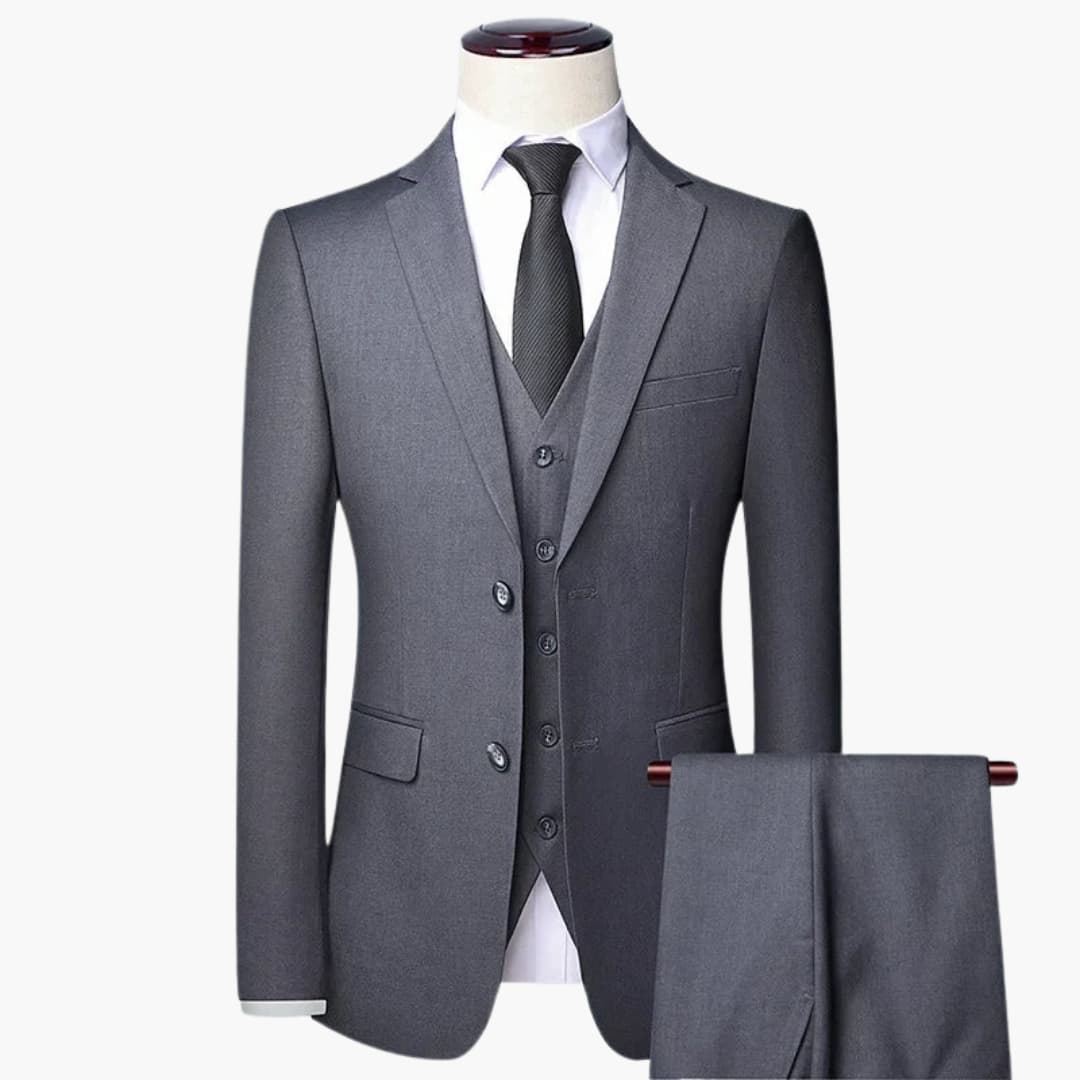Traditional Mens 3-Piece Business Suit - Olytrend