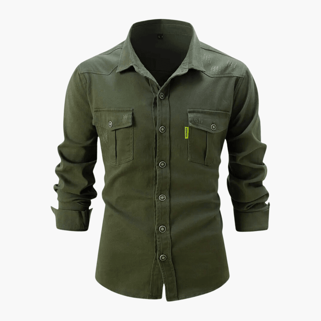 Men's Classic Fit Long Sleeve Cotton Shirt - Olytrend