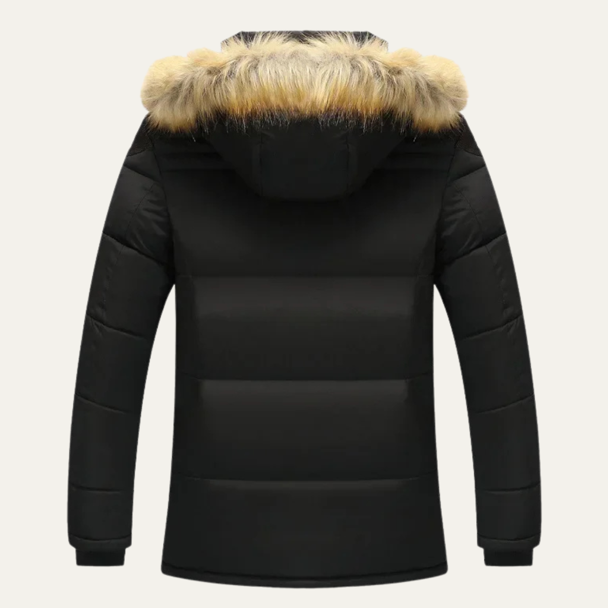 Luxury Men's Hooded Faux Fur Parka Coat