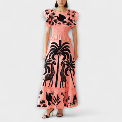 Tropical Leaf Women's Summer Party Dress