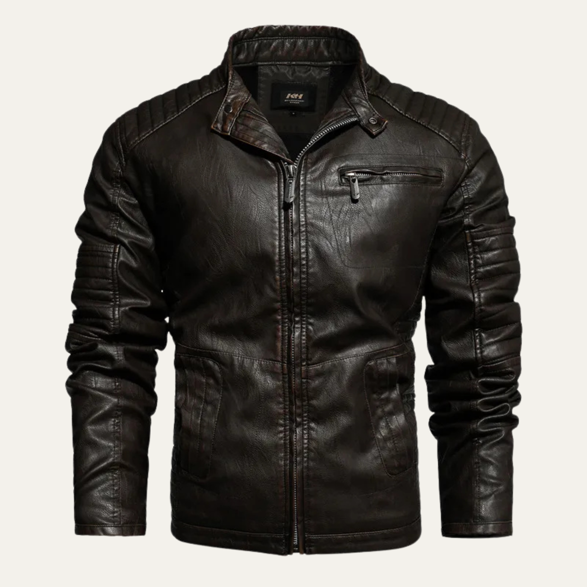 Vintage Mens Genuine Leather Biker Jacket