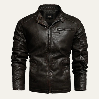Vintage Mens Genuine Leather Biker Jacket