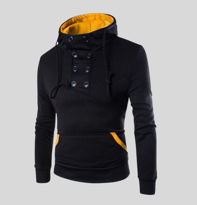 Men's Slim Fit Hooded Sweatshirt with Double Pockets