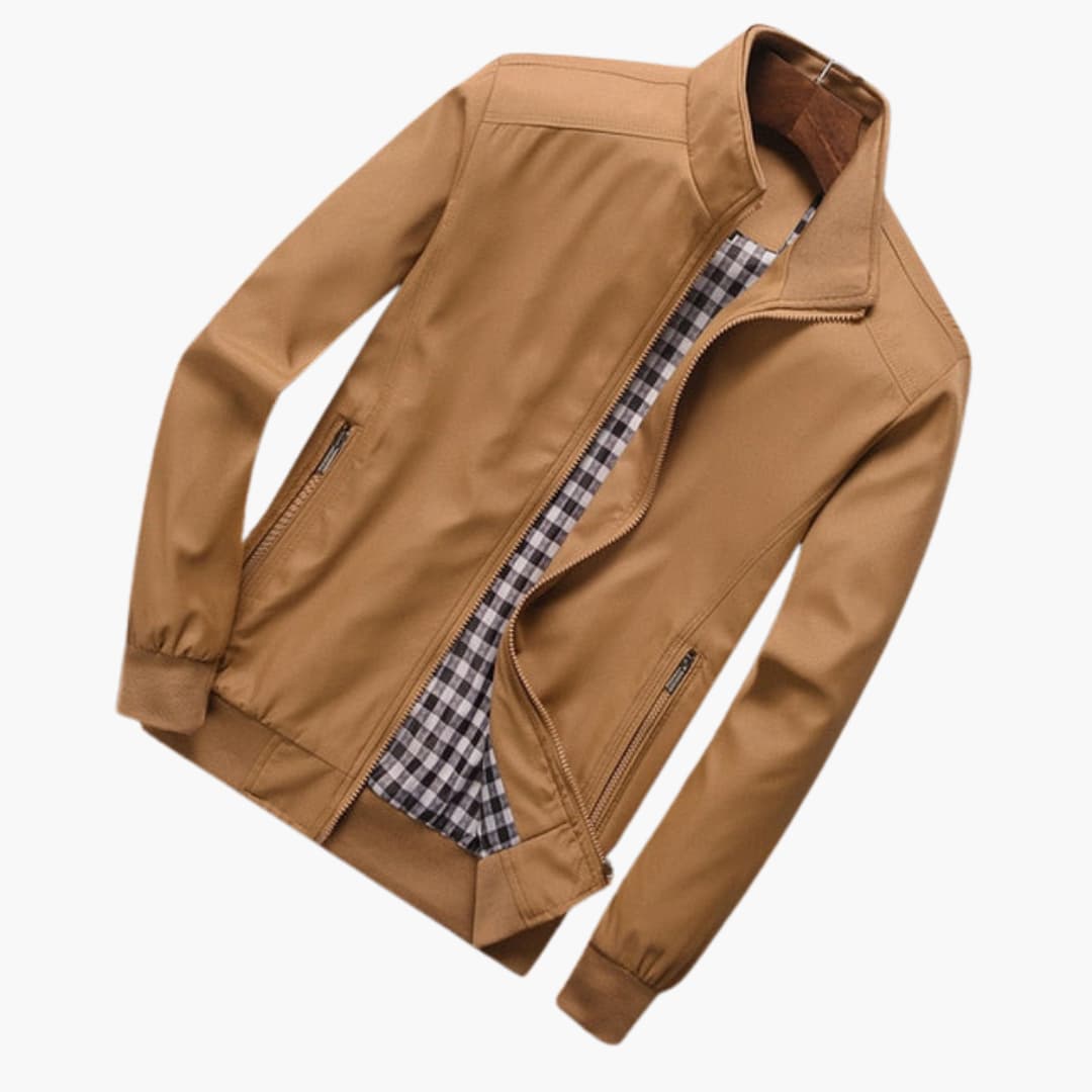 Tailored Fit Mens Leather Bomber Jacket