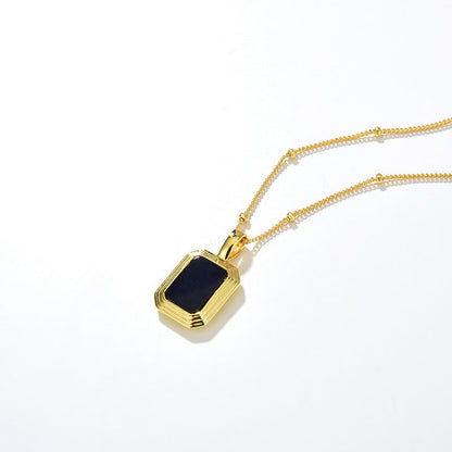 Classic Double Sided Silver Gold Pendant Necklace
