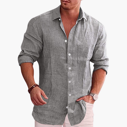 Relaxed Fit Mens Button Down Shirt for Summer