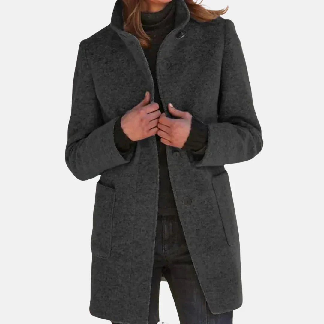 Classic Wool Trench Coat with Elegant Style - Olytrend
