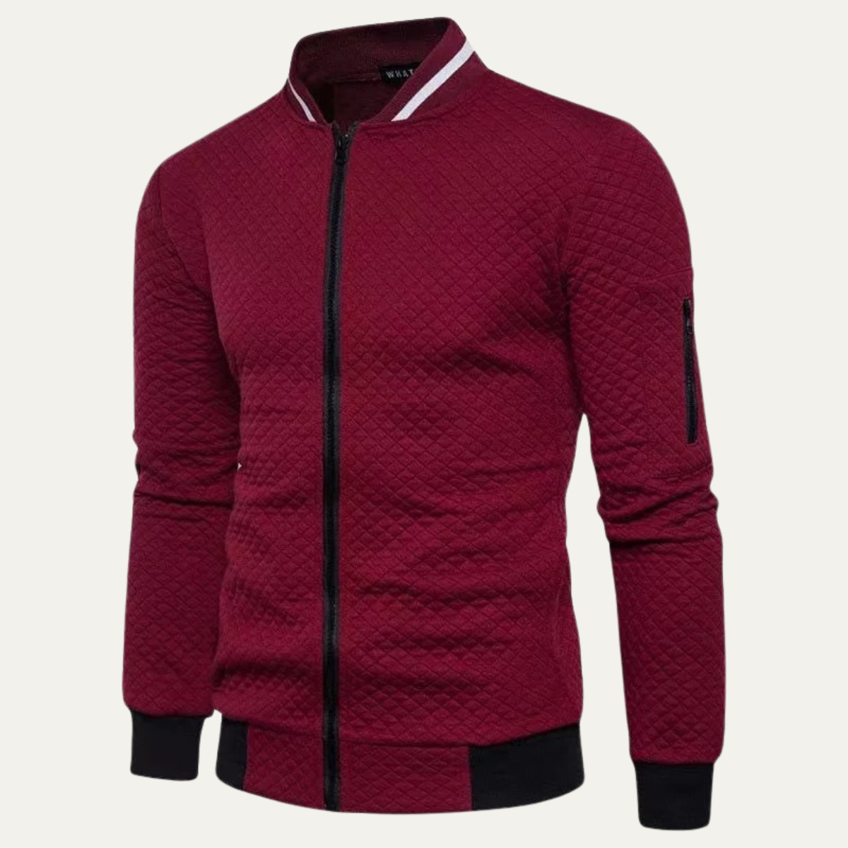 Men's Slim Quilted Zipper Bomber Jacket