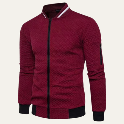 Men's Slim Quilted Zipper Bomber Jacket
