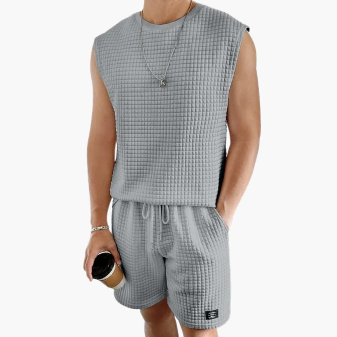 Comfortable Mens Sleepwear Set with Tank Top - Olytrend