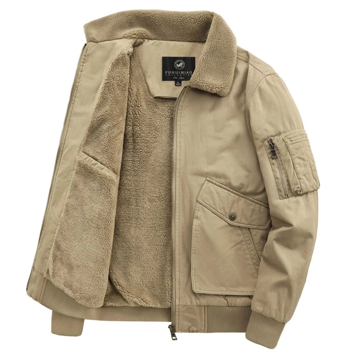 Warm Fleece Lined Mens Bomber Jacket