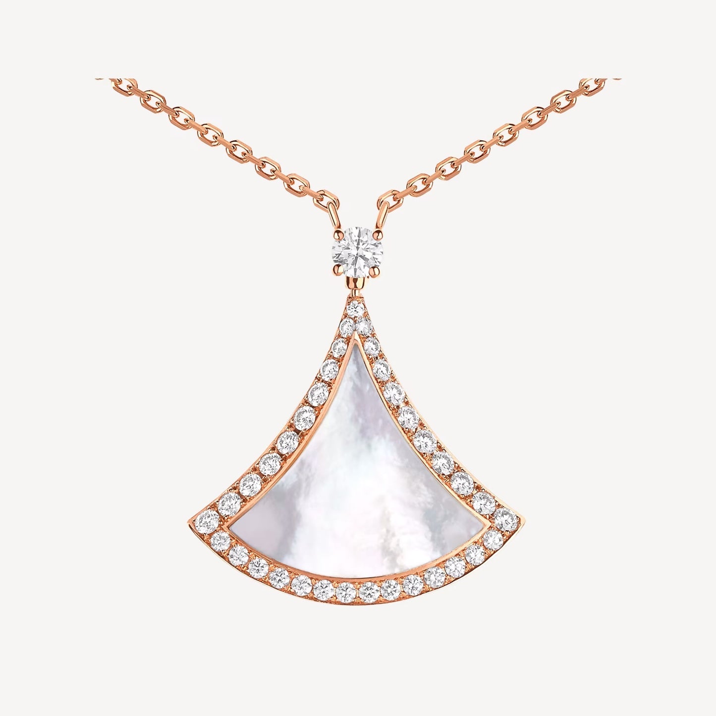 Luxurious Mother of Pearl 925 Silver Gold Necklace