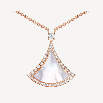 Luxurious Mother of Pearl 925 Silver Gold Necklace