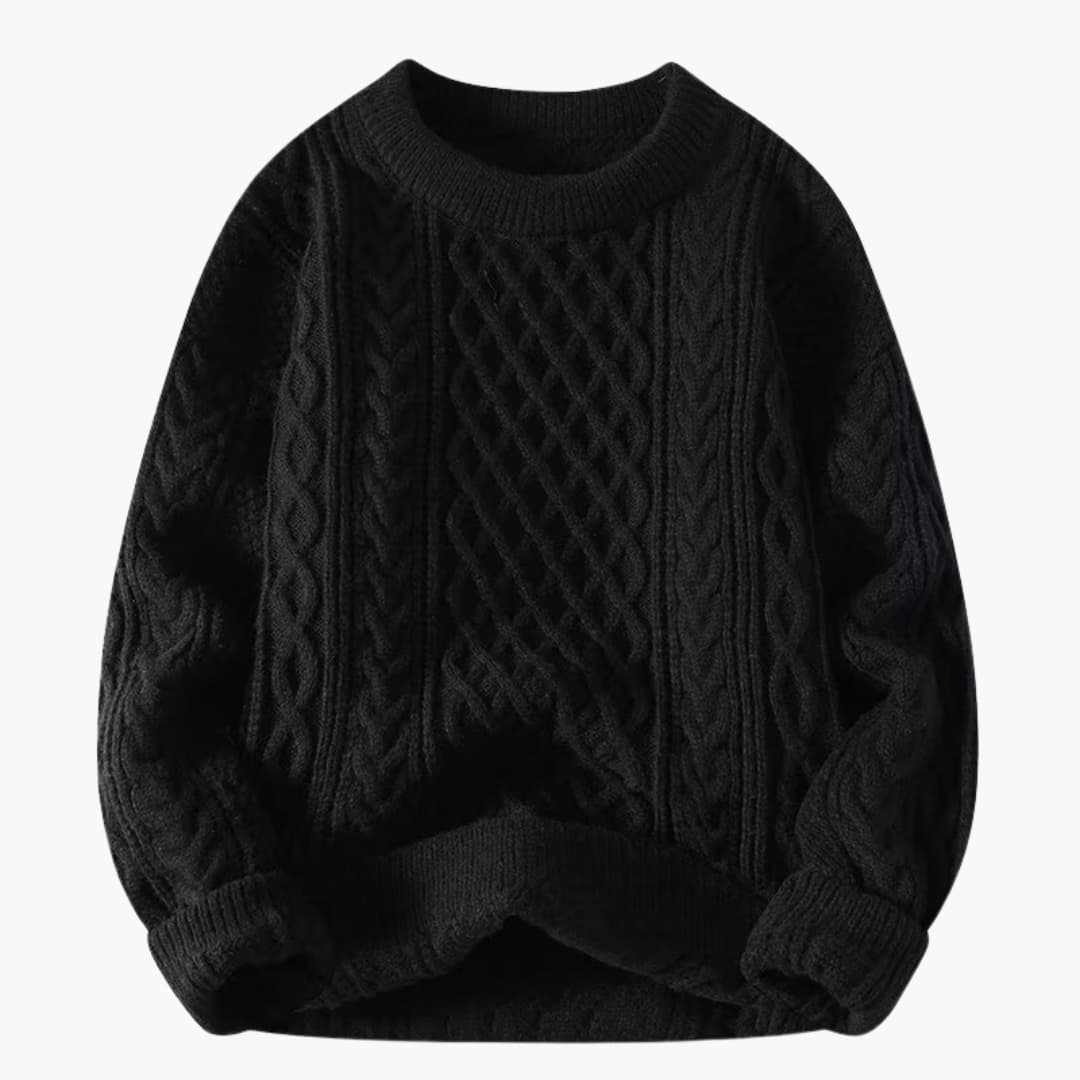 Classic Crew Neck Cable Knit Women's Sweater