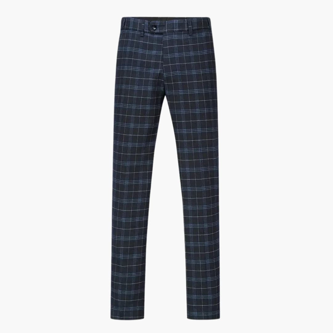 Classic 3-Piece Suit with Plaid Pants