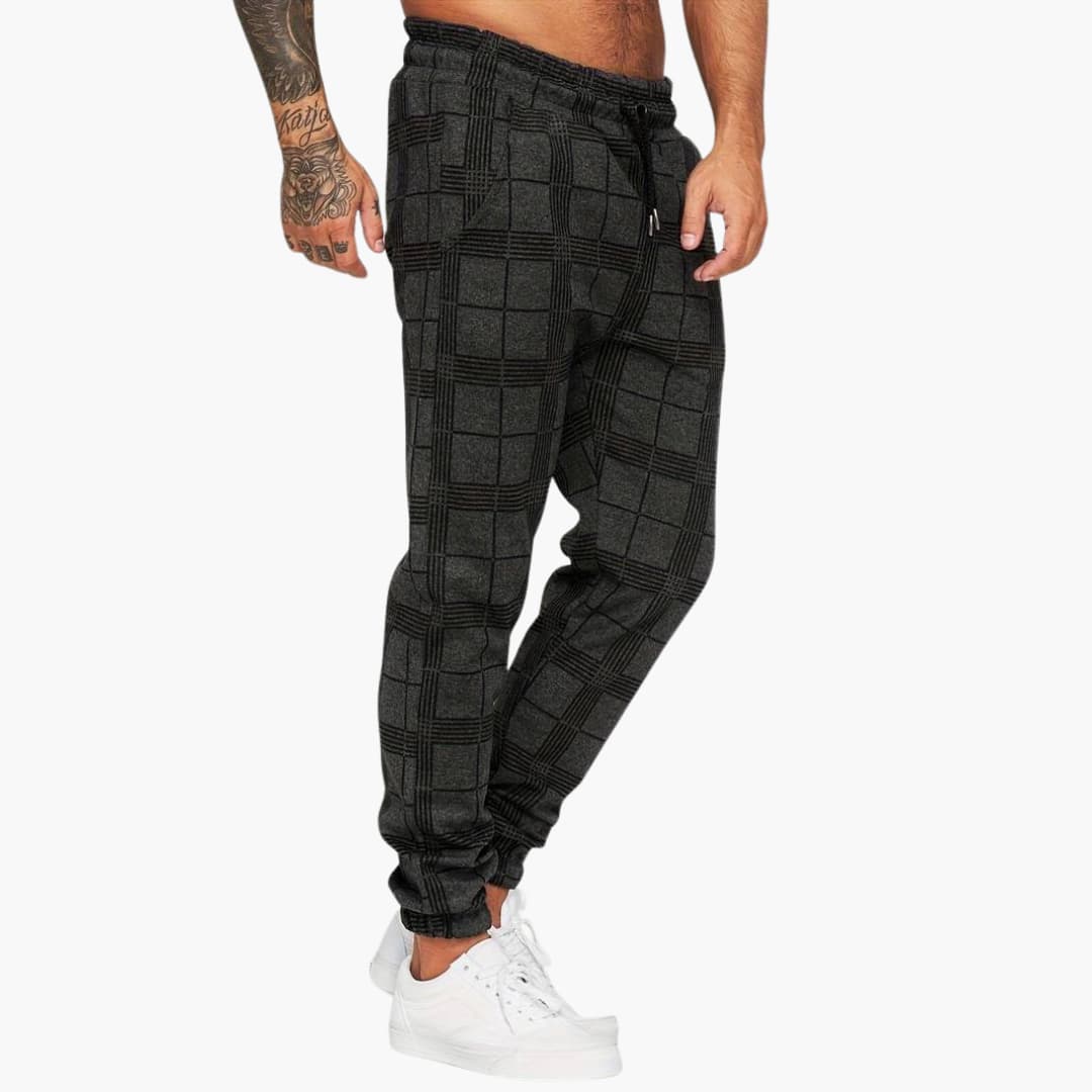 Comfortable Checkered Elastic Waist Pants