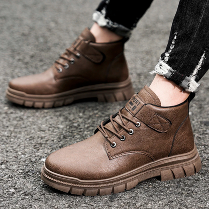Tough Leather Hiking Ankle Boots for Men