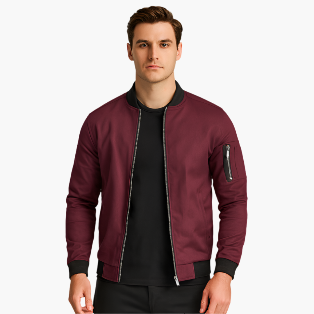 Classic Mens Flight Jacket with Pockets