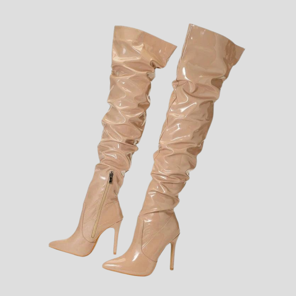 Ladies High 8cm Heel Ankle Boots - Olytrend