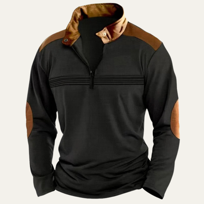 Classic Men's Vintage Zipper Neck Sweater