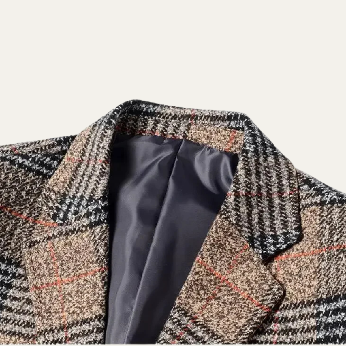 Stylish Mens Plaid Tweed Blazer Suit Jacket