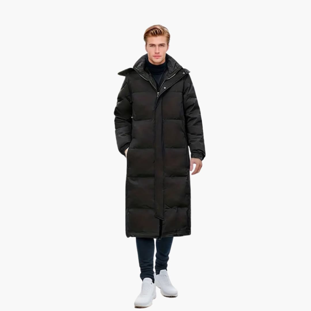Warm Insulated Men's Winter Coat with Full Zip